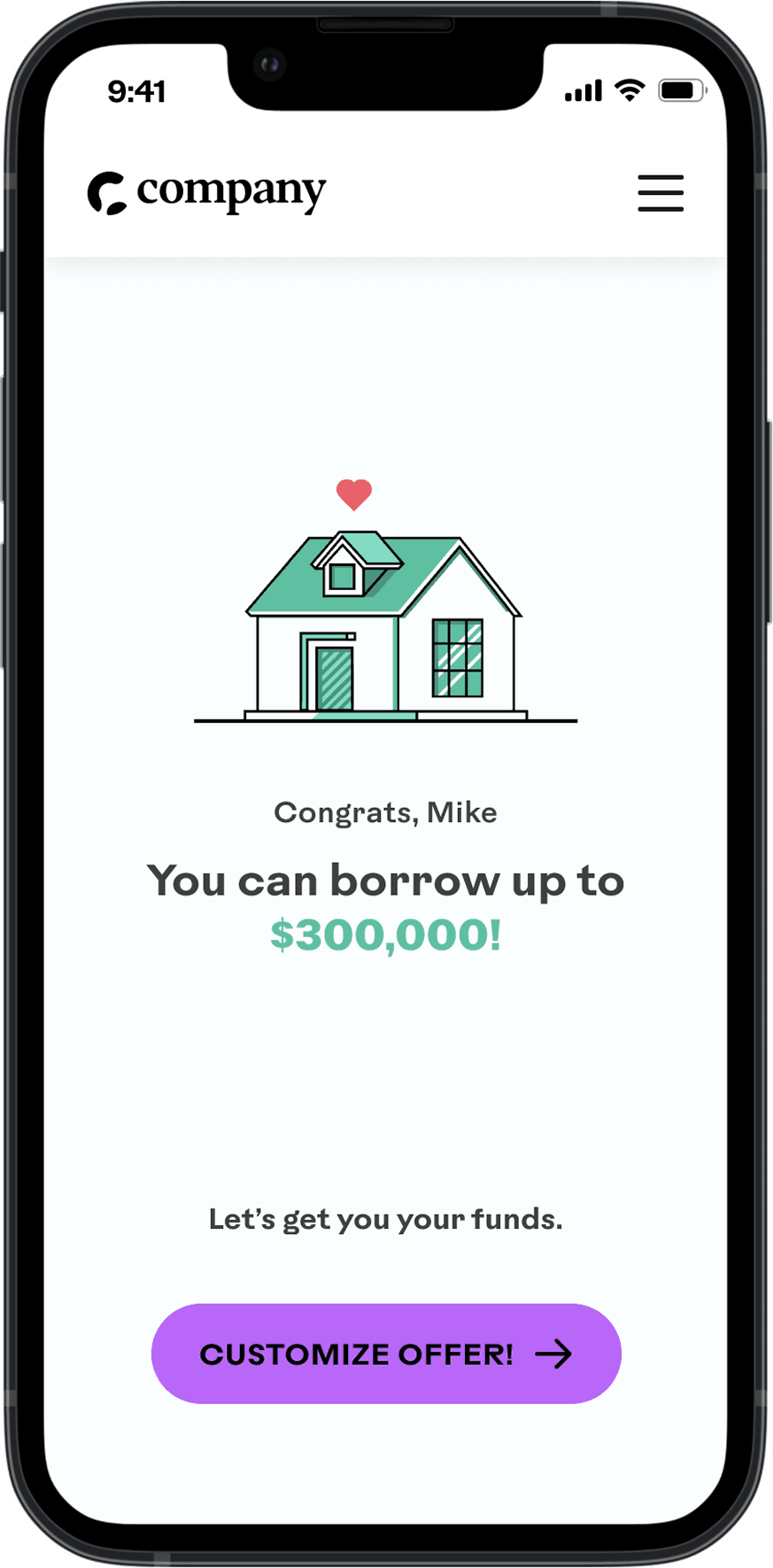 HELOC offer on a phone: you can borrow up to $300,000