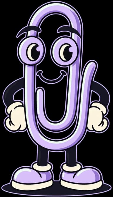 Cartoon paper clip character