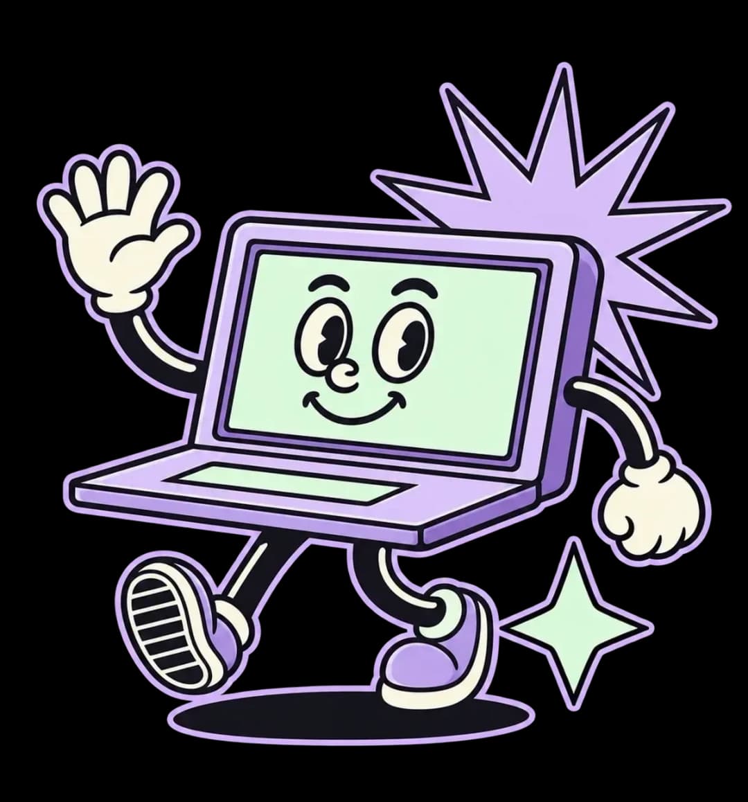 cartoon character waving
